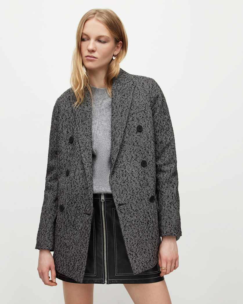 all saints Astrid Monochrome Blazer Black/White