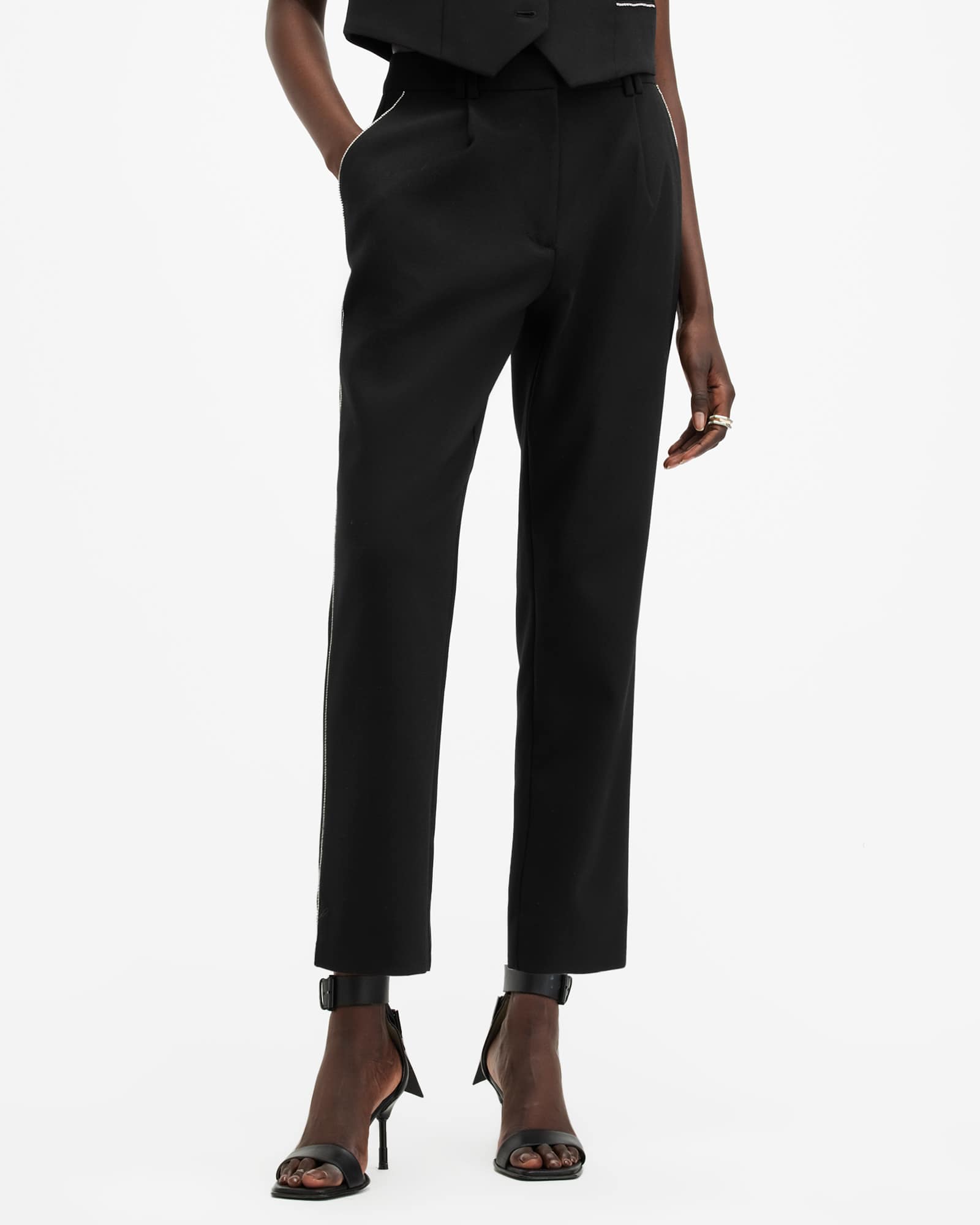 All Saints Atlas Embellished Tapered Pants Black