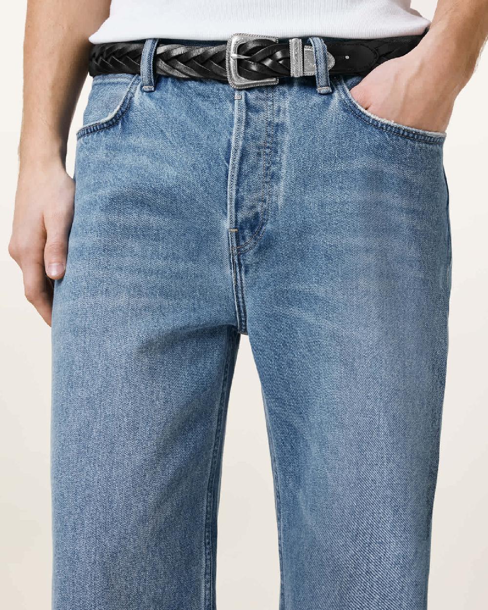 All Saints Atlas Woven Belt Black