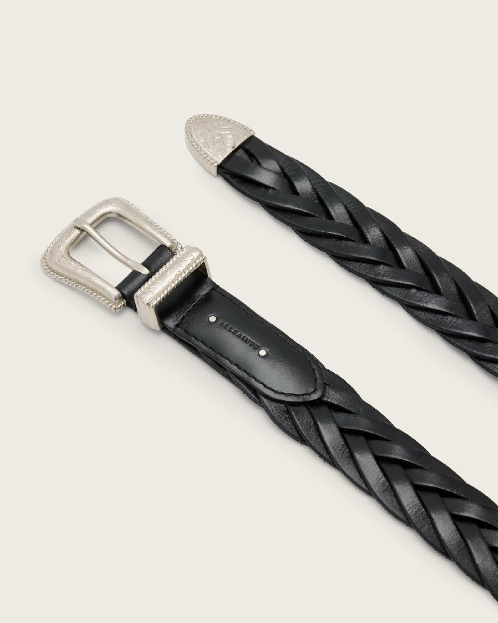 All Saints Atlas Woven Belt Black