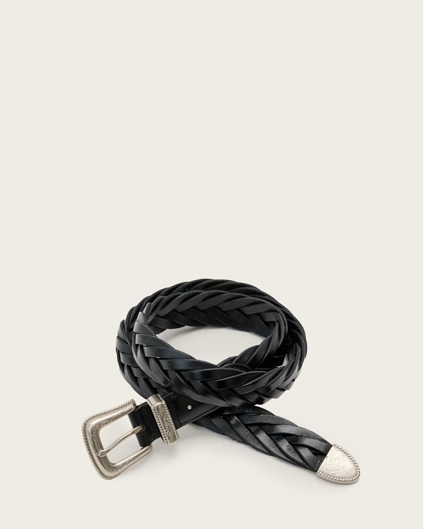 all saints Atlas Woven Belt Black