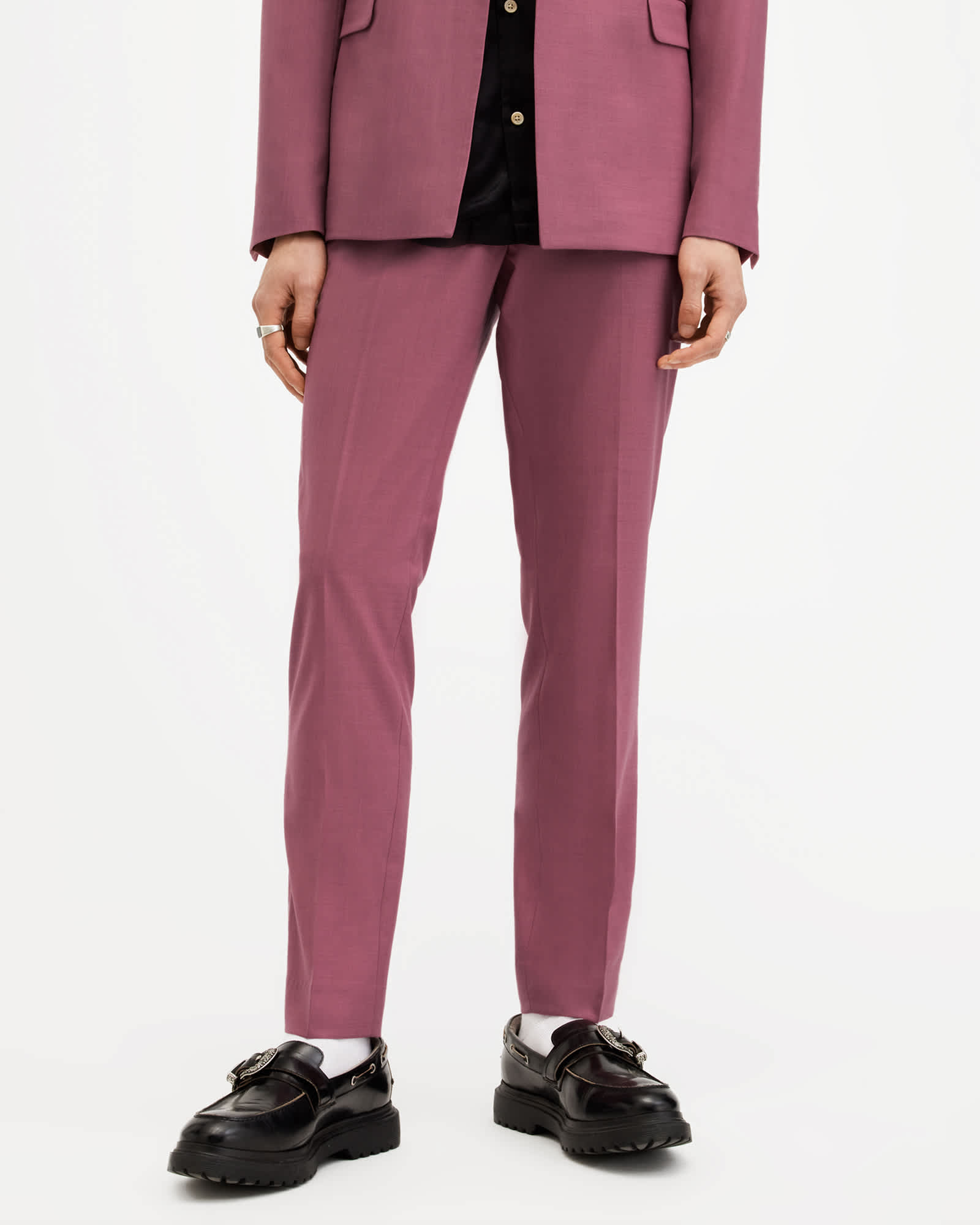 All Saints Aura Skinny Fit Stretch Pants Pink