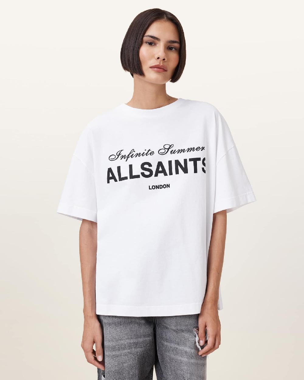 All Saints Avri Oversized T-shirt Optic White