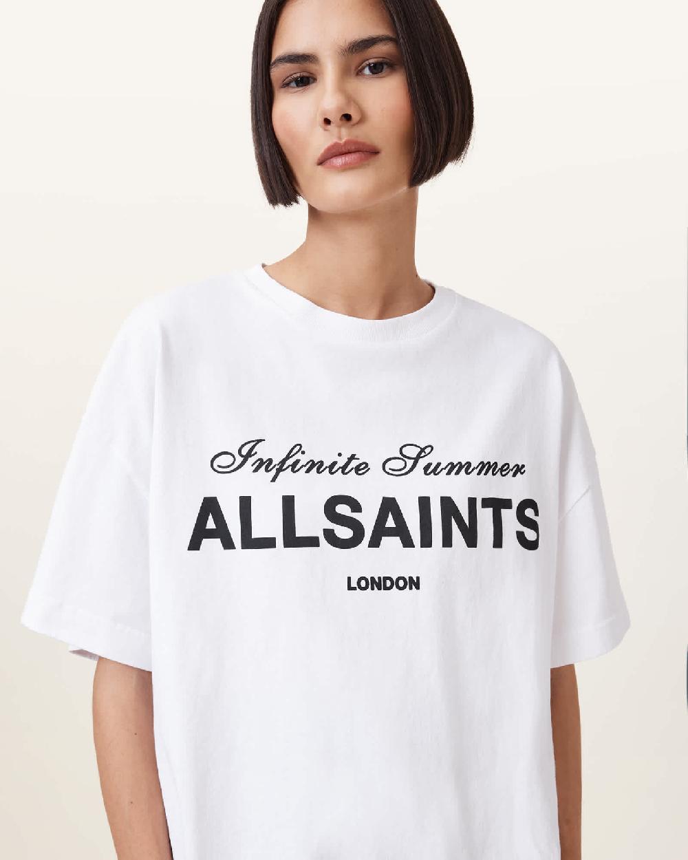 All Saints Avri Oversized T-shirt Optic White