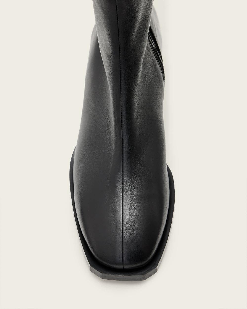 All Saints Avril Leather Ankle Boots Black