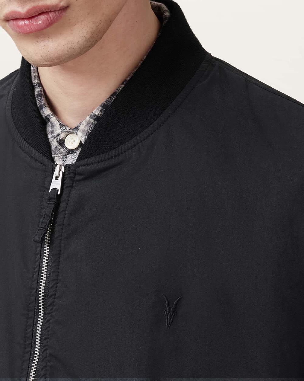 All Saints Bassett Ramskull Bomber Jacket Black