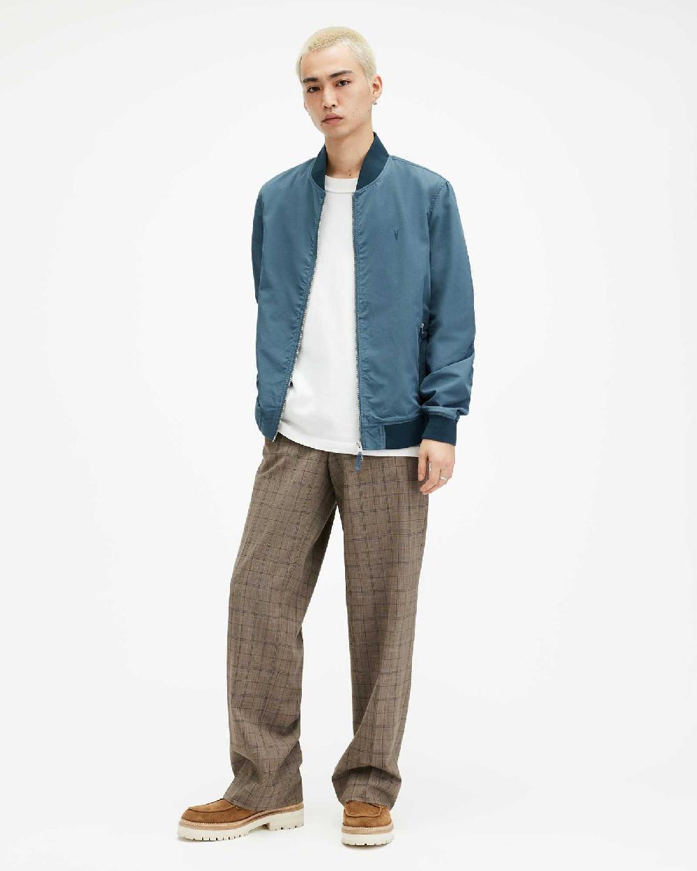 All Saints Bassett Ramskull Bomber Jacket SUR BLUE