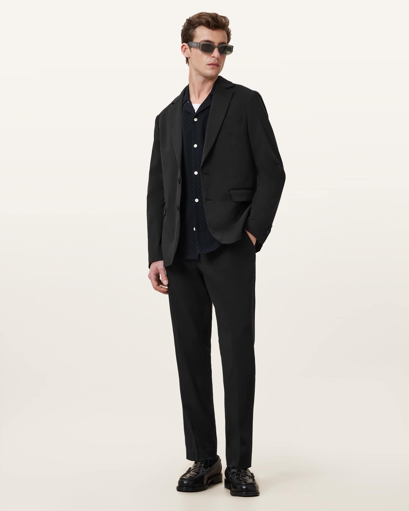 All Saints Bay Slim Fit Blazer Black