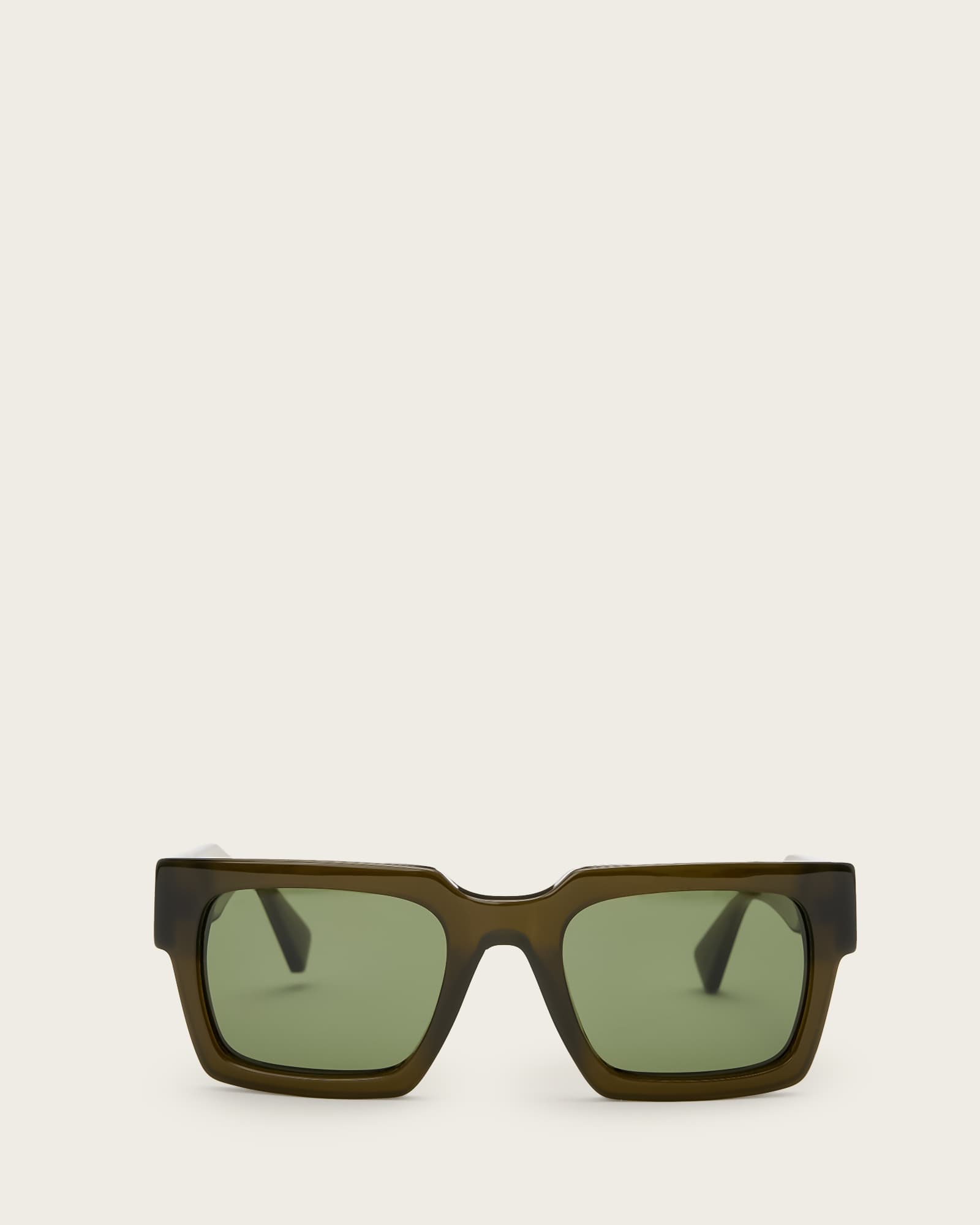 All Saints Beau Square Sunglasses Crystal Green