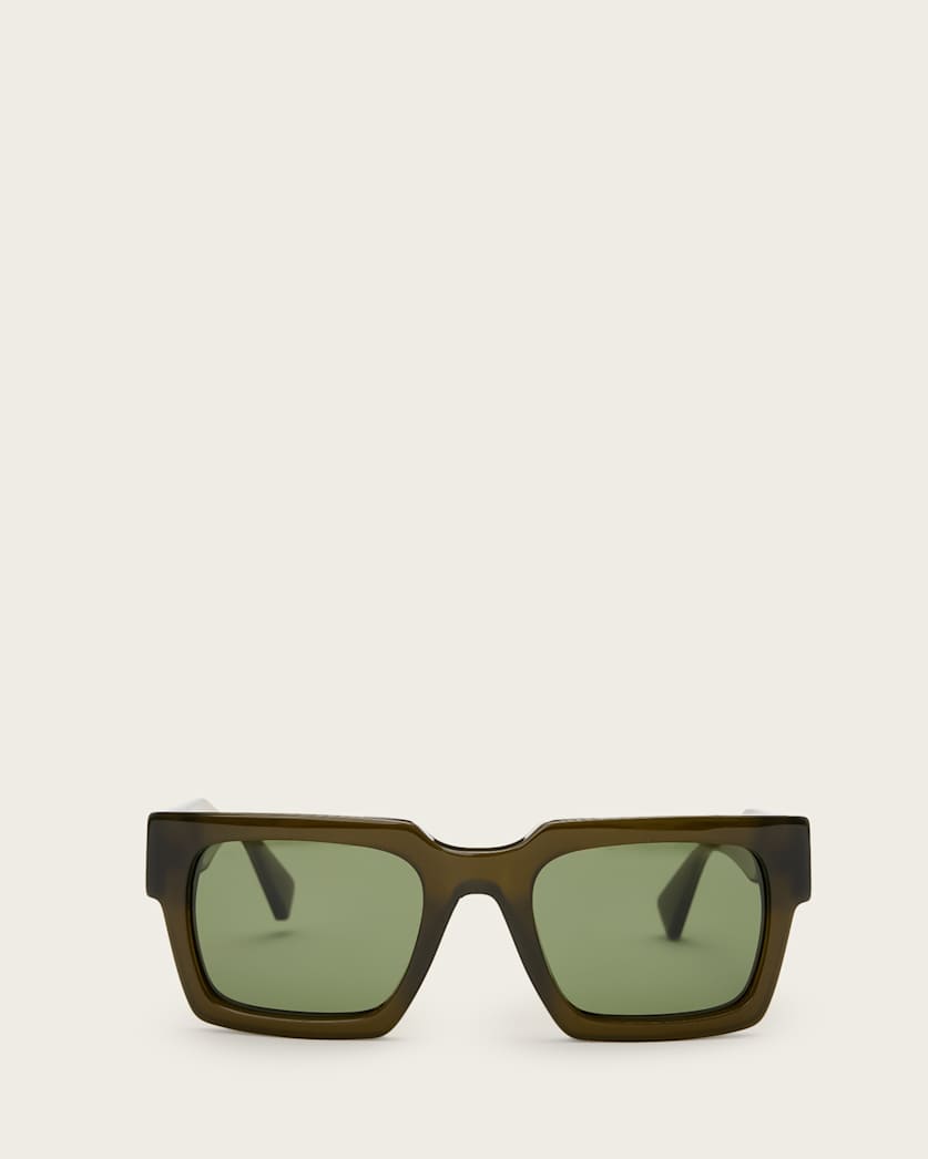 all saints Beau Square Sunglasses Crystal Green