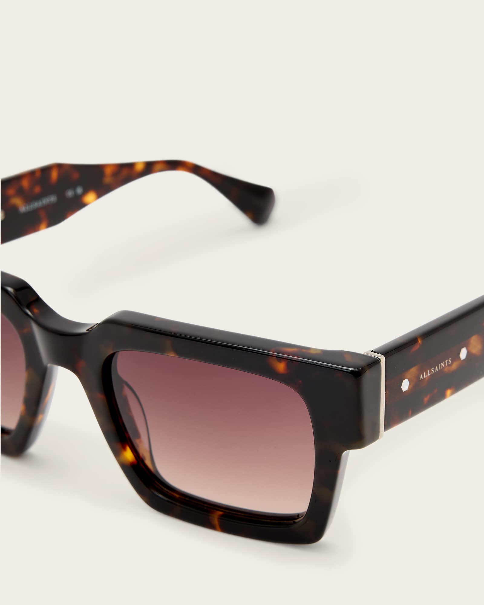All Saints Beau Square Sunglasses Dark Tort