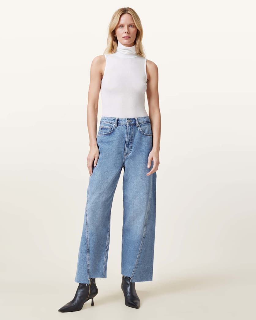 all saints Bec Roll Neck Tank Top Optic White