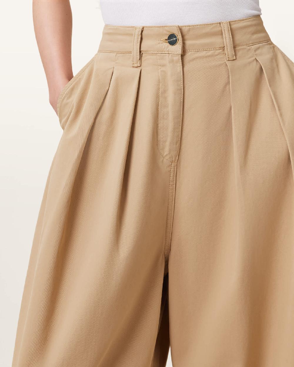 All Saints Becca Voluminous Leg Pants Camel Brown