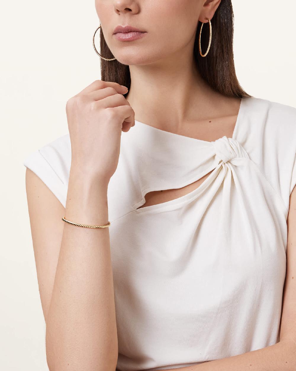 All Saints Beck Bolt Bangle Gold Mix