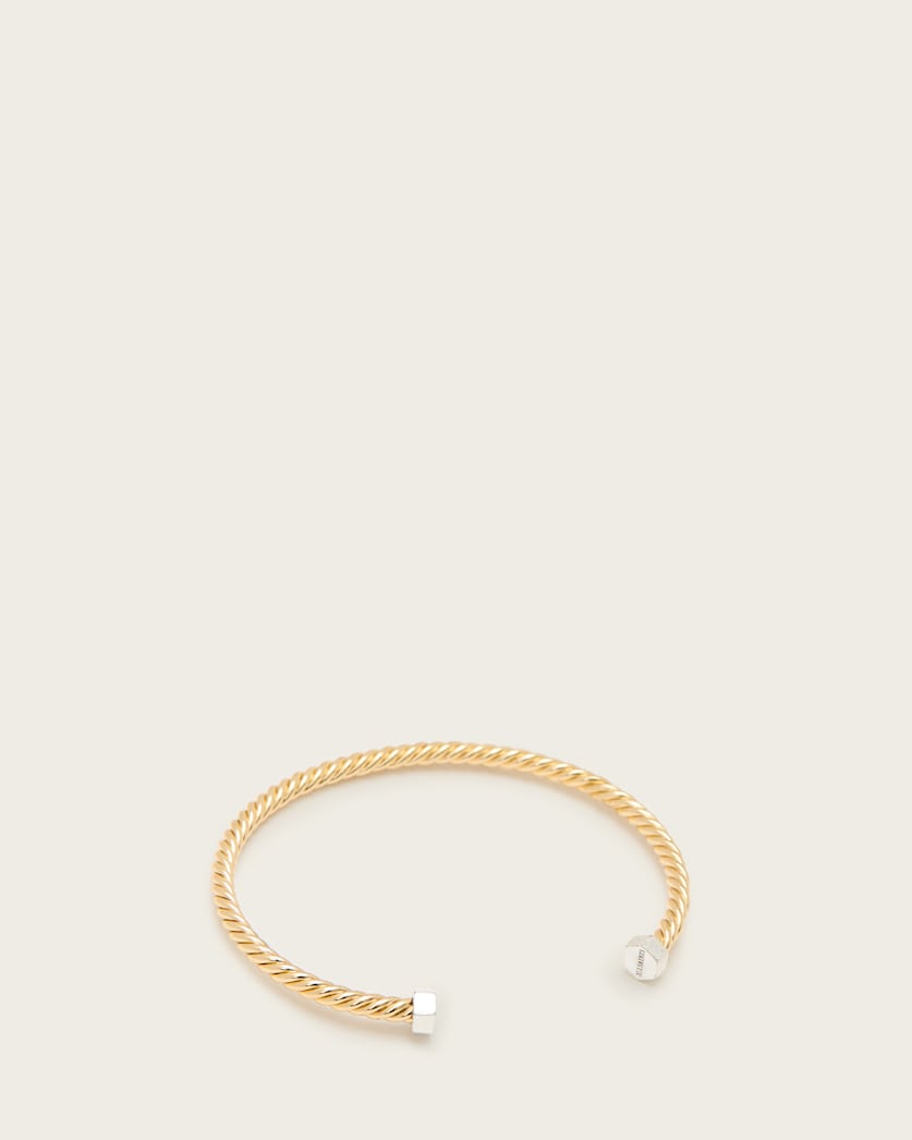 all saints Beck Bolt Bangle Gold Mix