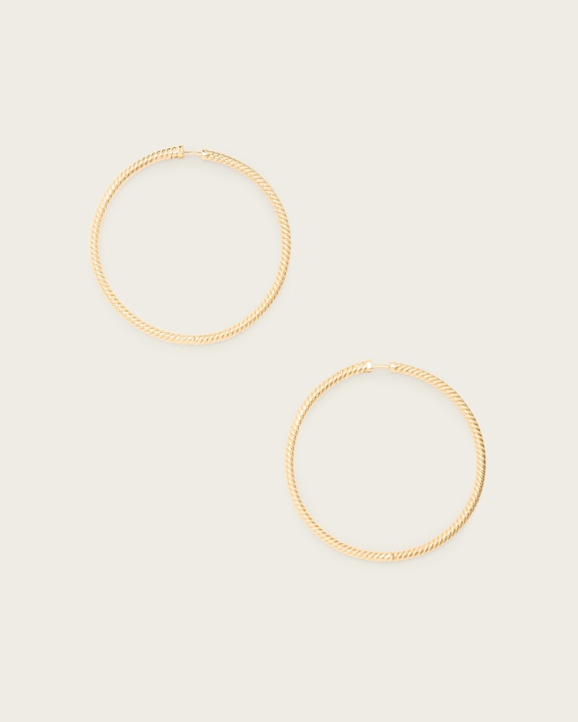 all saints Beck Large Hoop Earrings Gold