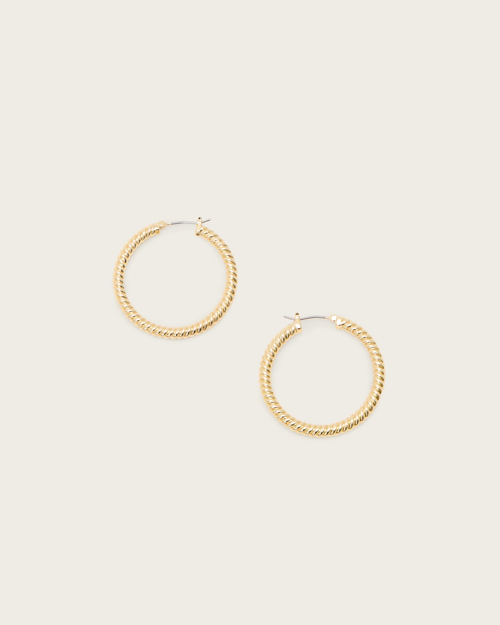 All Saints Beck Rope Hoop Earrings Gold