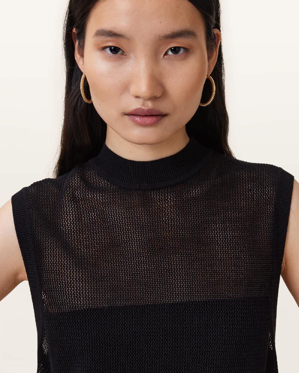 All Saints Beck Rope Hoop Earrings Gold