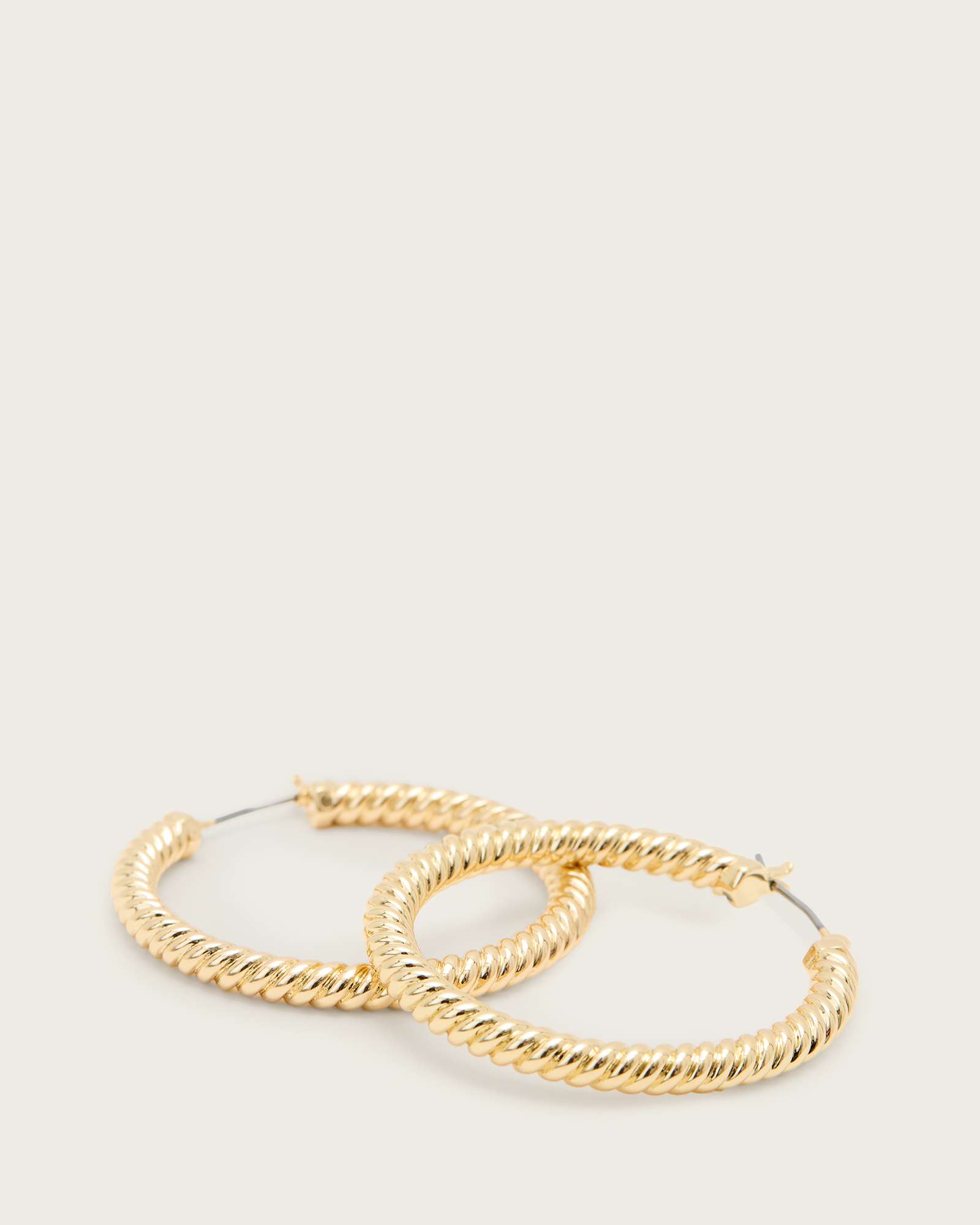All Saints Beck Rope Hoop Earrings Gold
