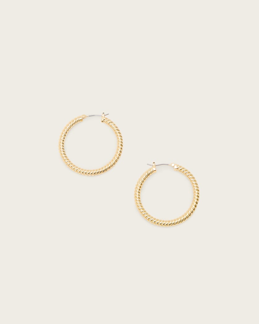 all saints Beck Rope Hoop Earrings Gold