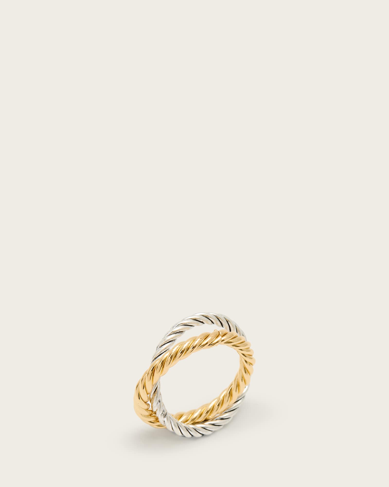 All Saints Beck Rope Ring Set Gold Mix