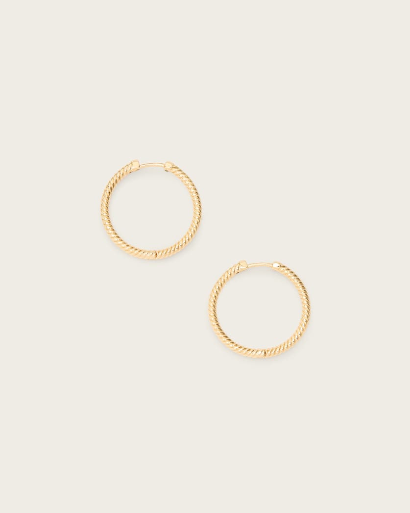 all saints Beck Small Hoop Earrings Gold