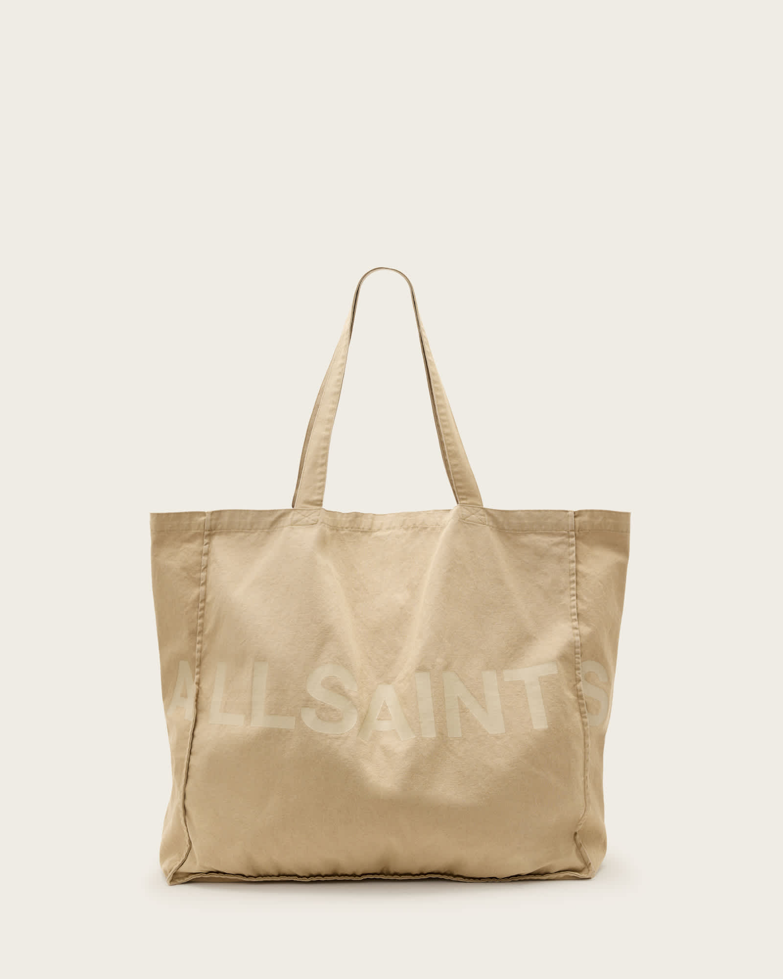 All Saints Biggy Large Tote Bag Light Khaki