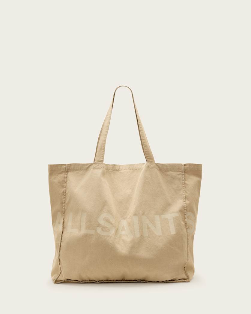 all saints Biggy Large Tote Bag Light Khaki