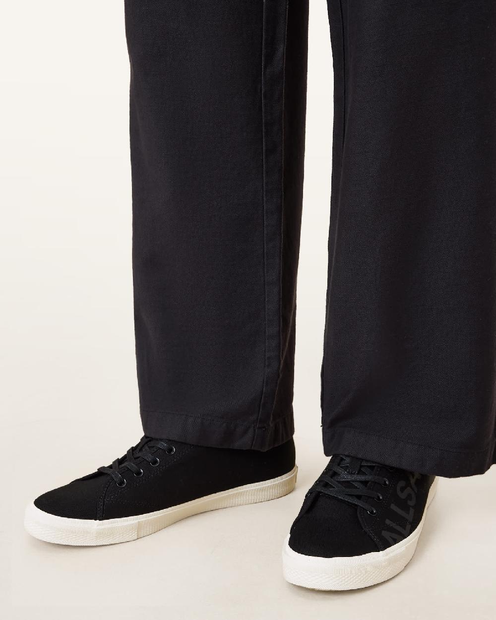 All Saints Biggy Low Top Canvas Sneakers Black