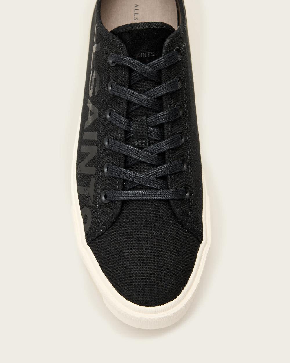 All Saints Biggy Low Top Canvas Sneakers Black