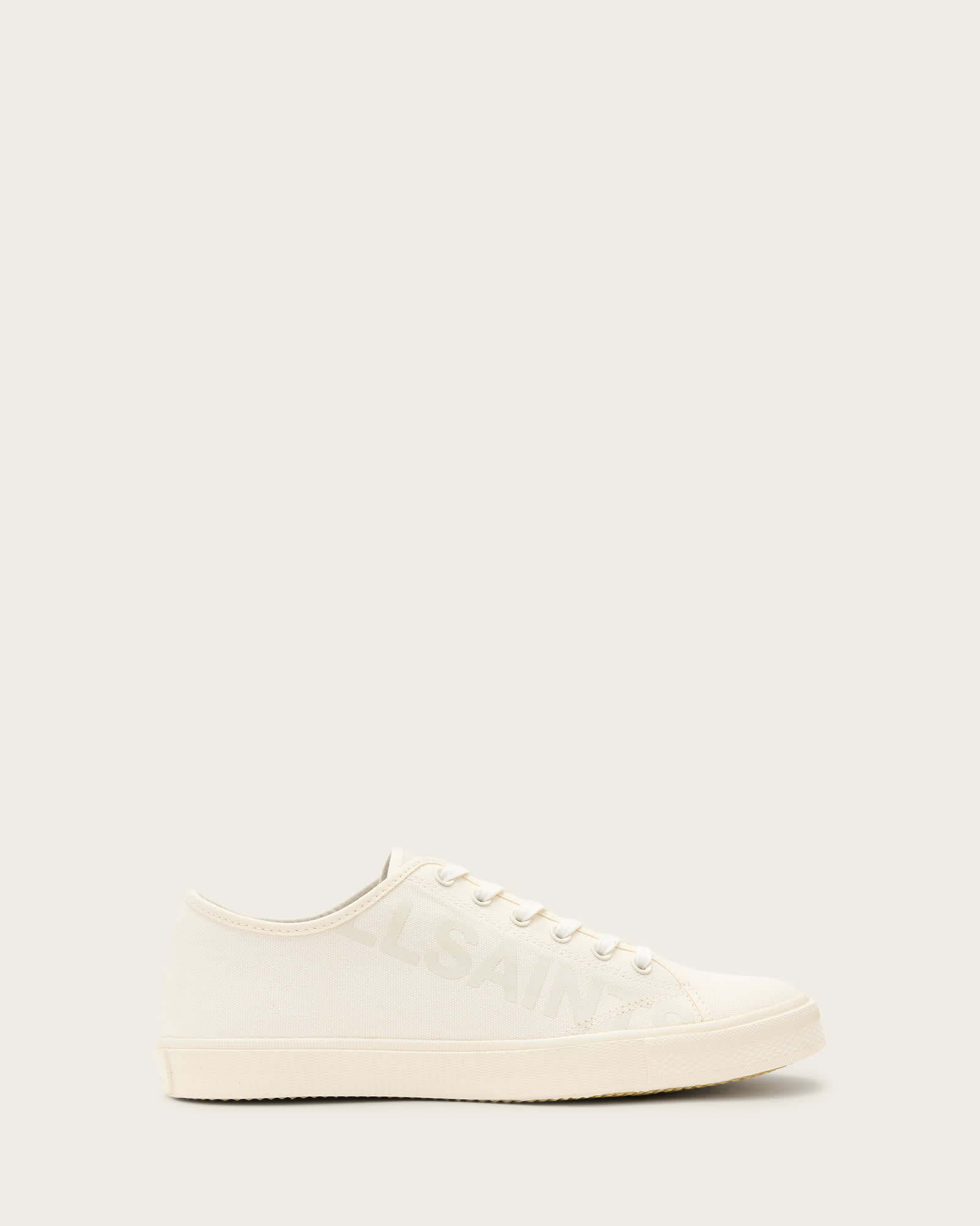 All Saints Biggy Low Top Canvas Sneakers Off White