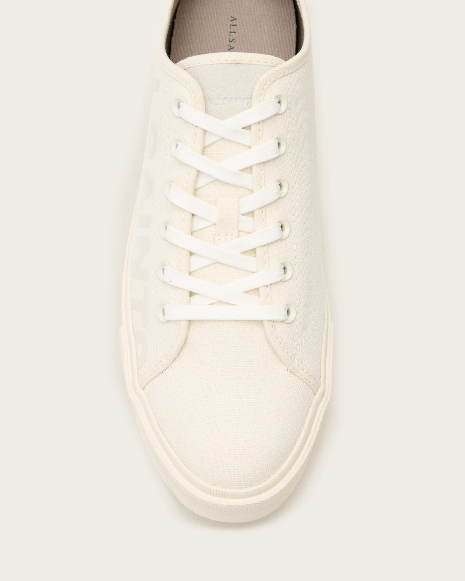 All Saints Biggy Low Top Canvas Sneakers Off White