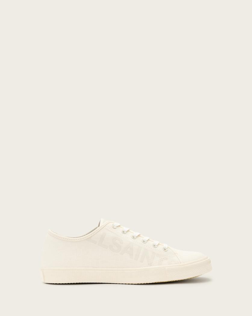 all saints Biggy Low Top Canvas Sneakers Off White