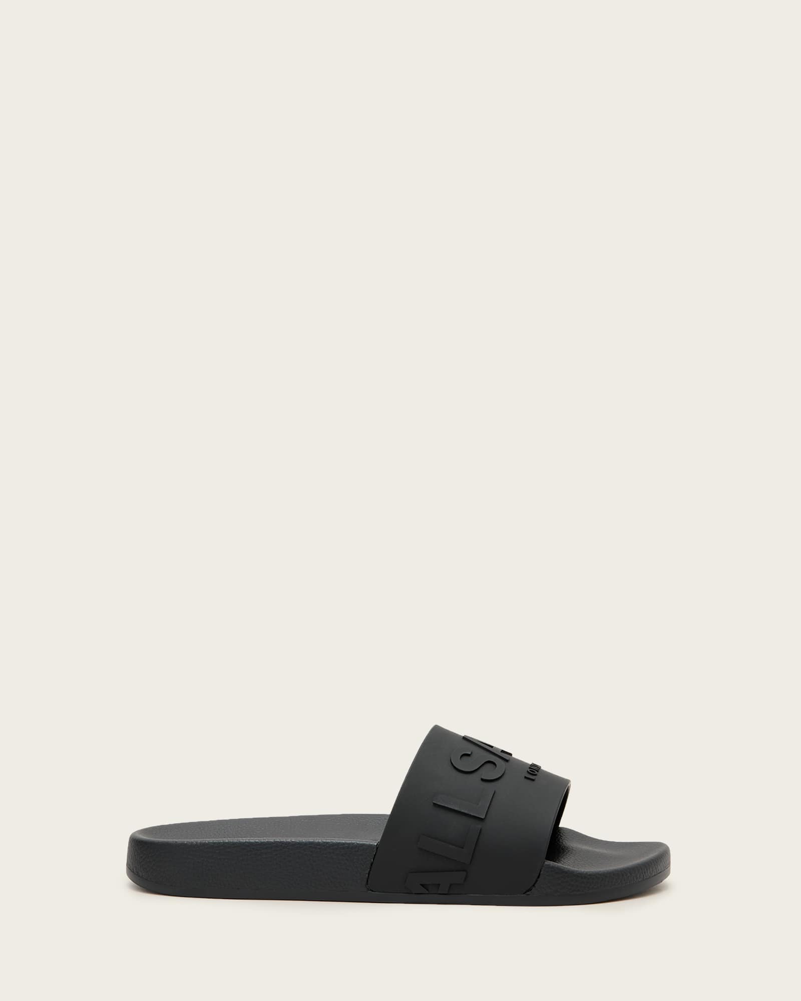All Saints Biggy Slip On Logo Sliders Black
