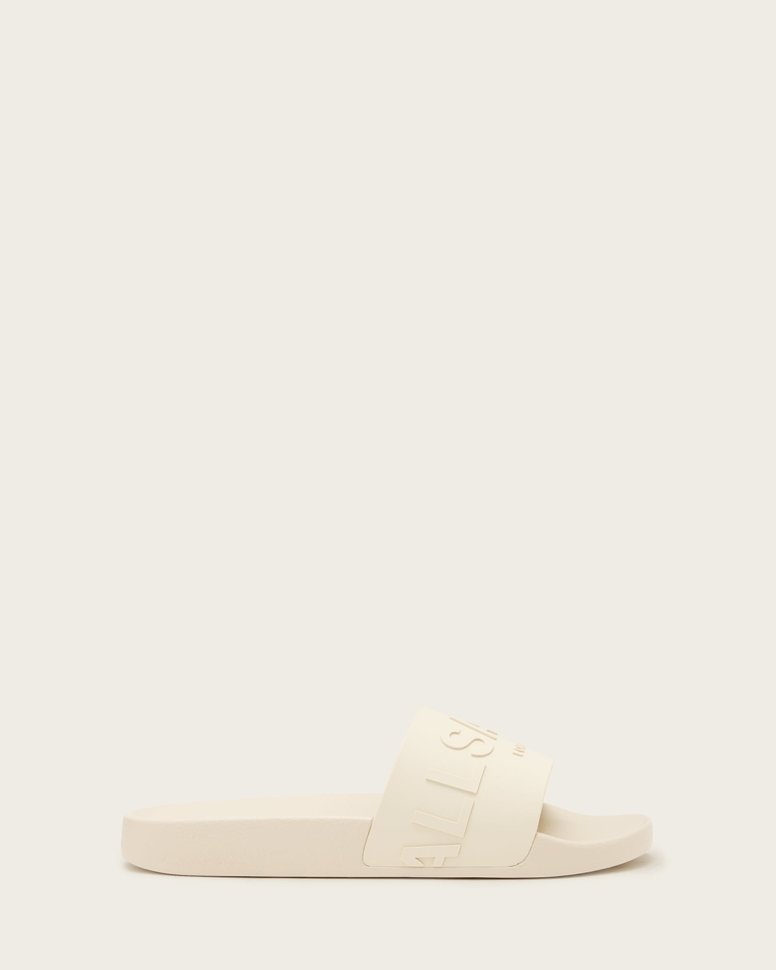 All Saints Biggy Slip On Logo Sliders Chalk White