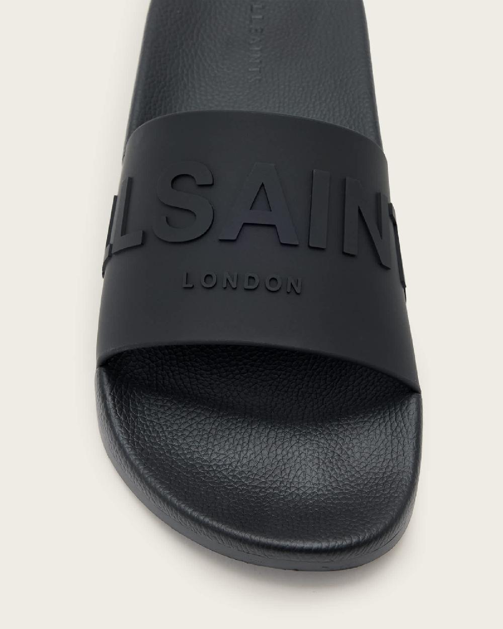All Saints Biggy Slip On Logo Slides Black