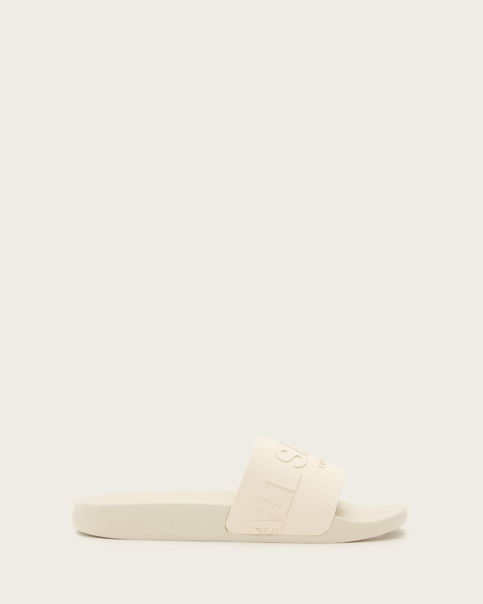 All Saints Biggy Slip On Logo Slides Chalk White