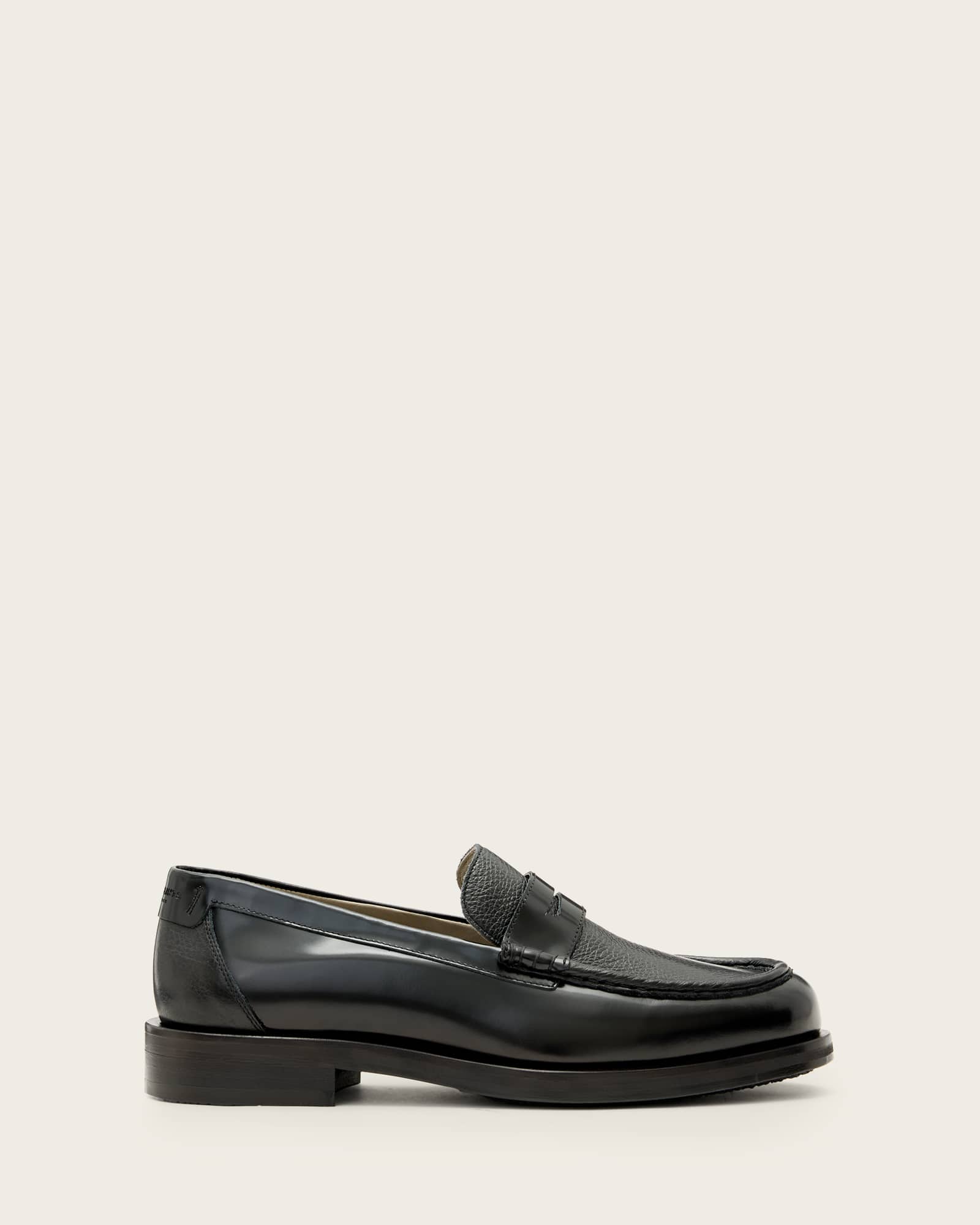 All Saints Bloom Leather Loafers Black