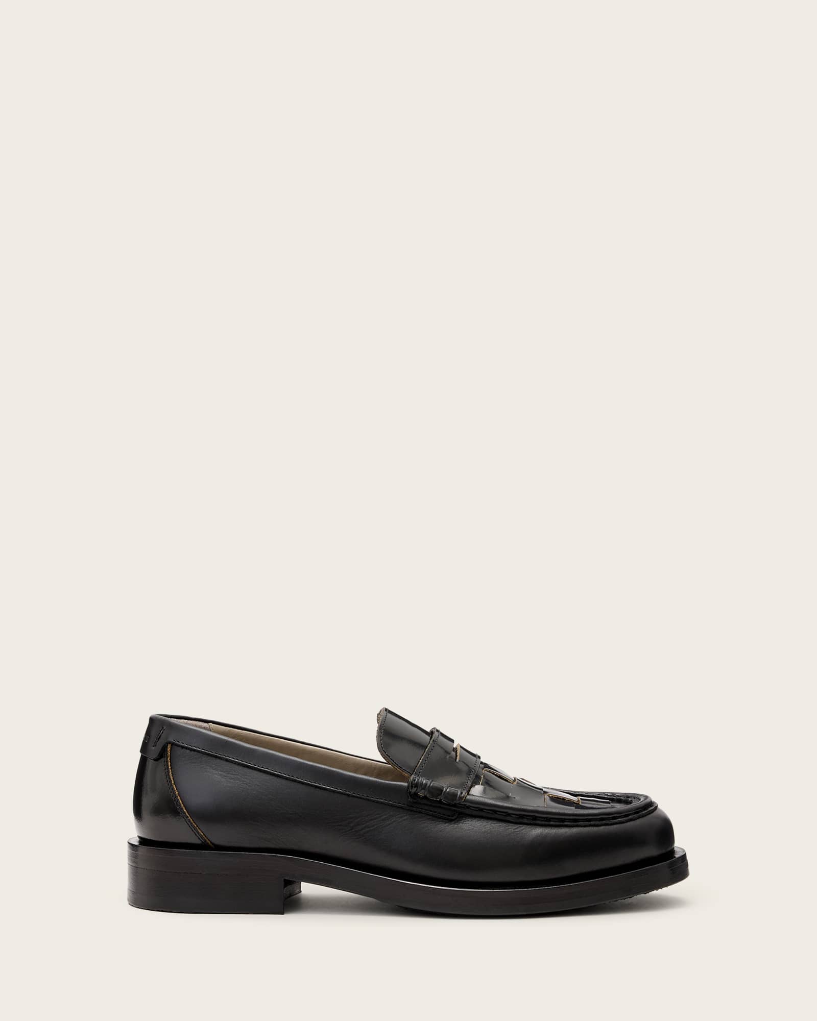 All Saints Bloom Leather Loafers Black