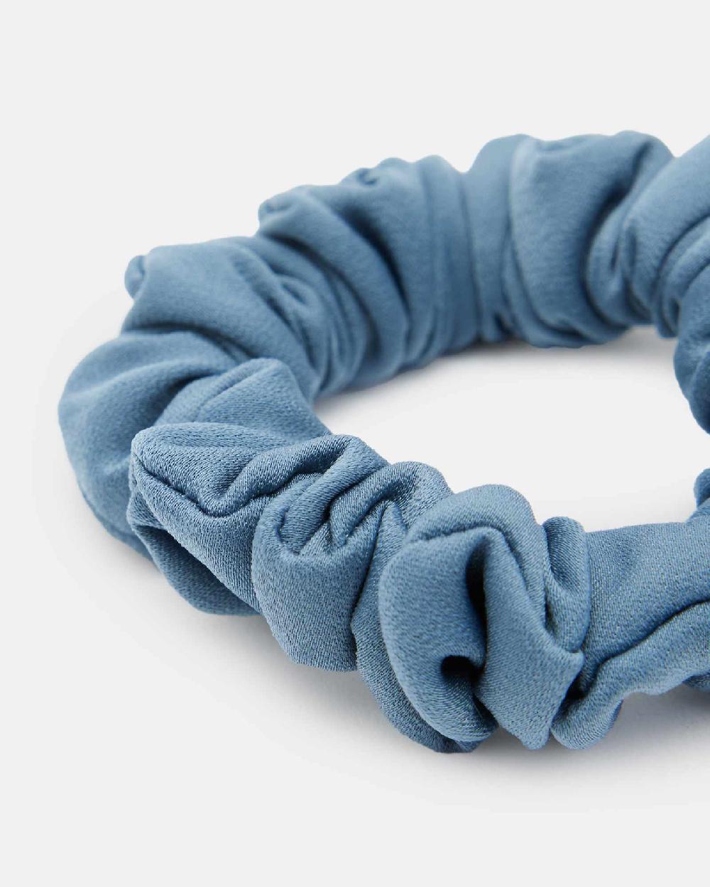 All Saints Blue Mini Scrunchie Petrol Blue