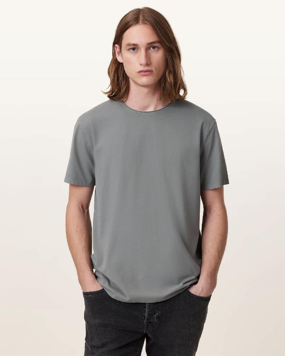All Saints Bodega Crew Neck T-Shirt FOSSIL GREY