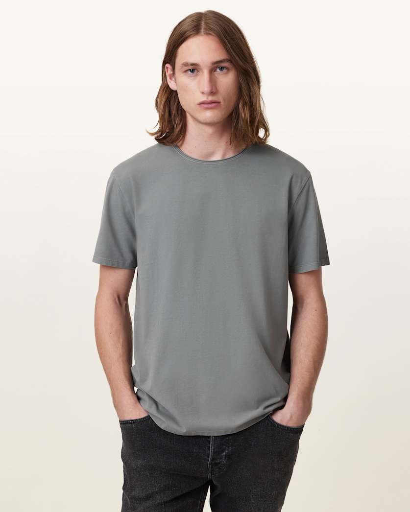 all saints Bodega Crew Neck T-Shirt FOSSIL GREY