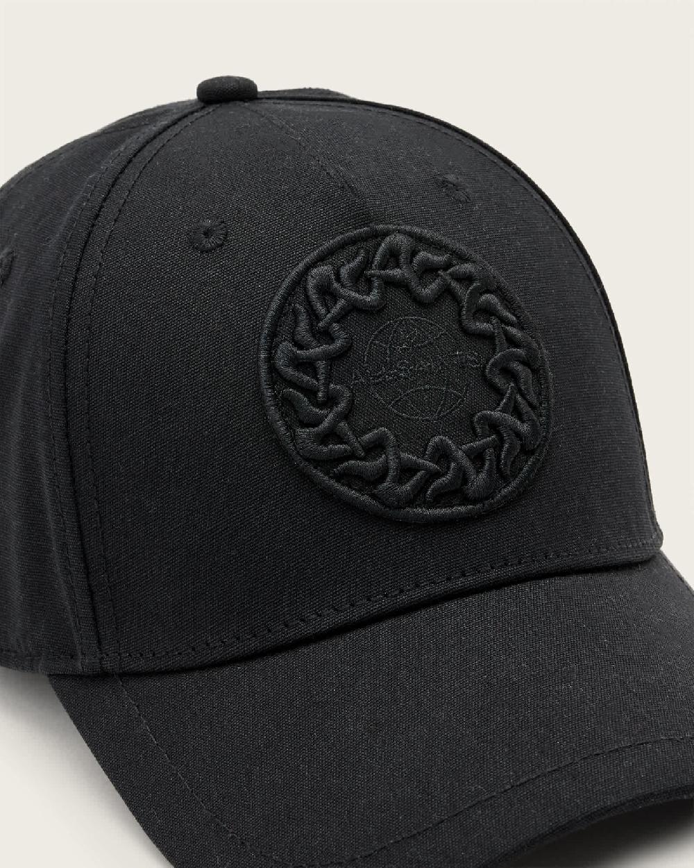All Saints Byron Embroidered Baseball Cap Black