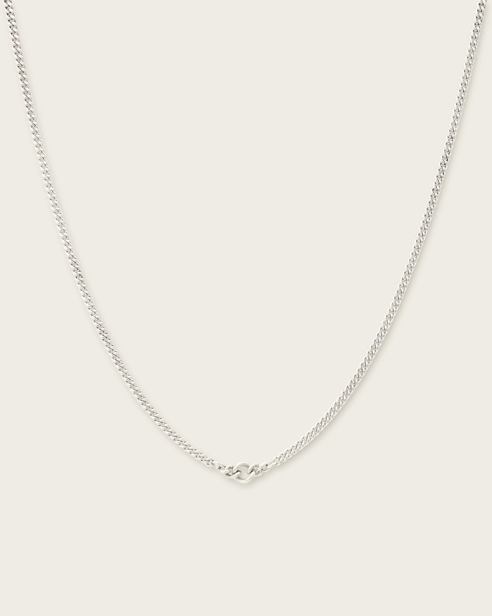 All Saints Carson Link Detail Necklace Warm Silver