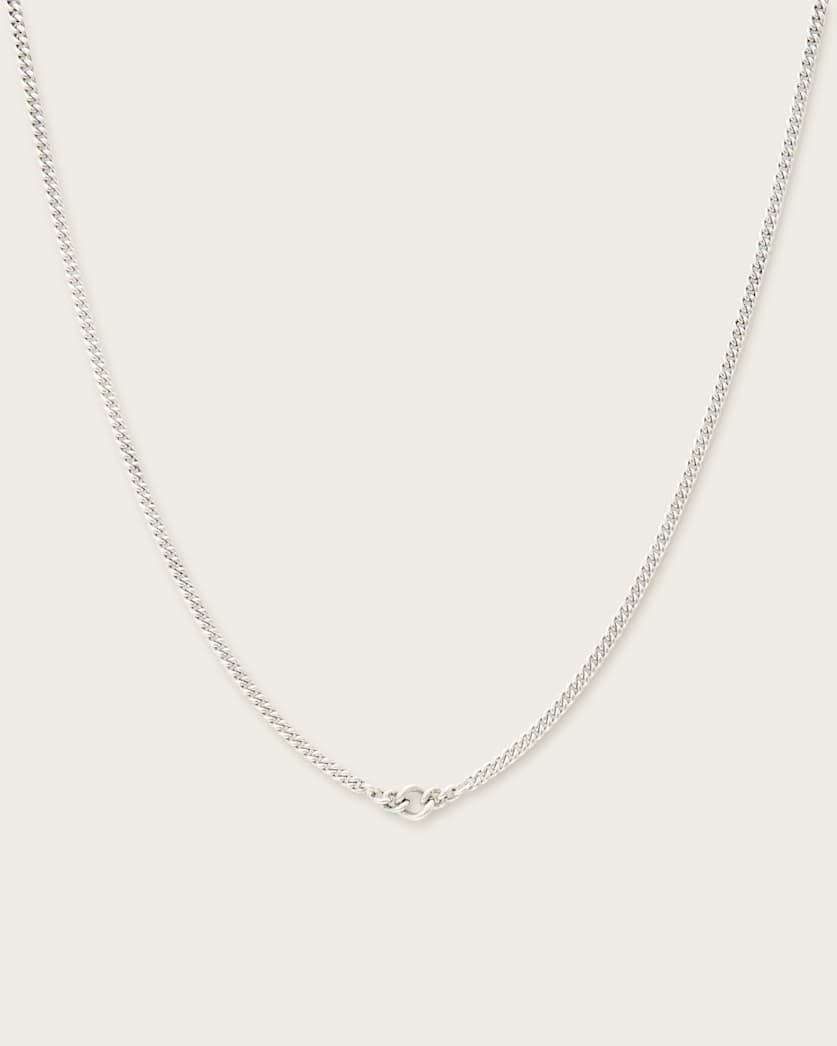 all saints Carson Link Detail Necklace Warm Silver