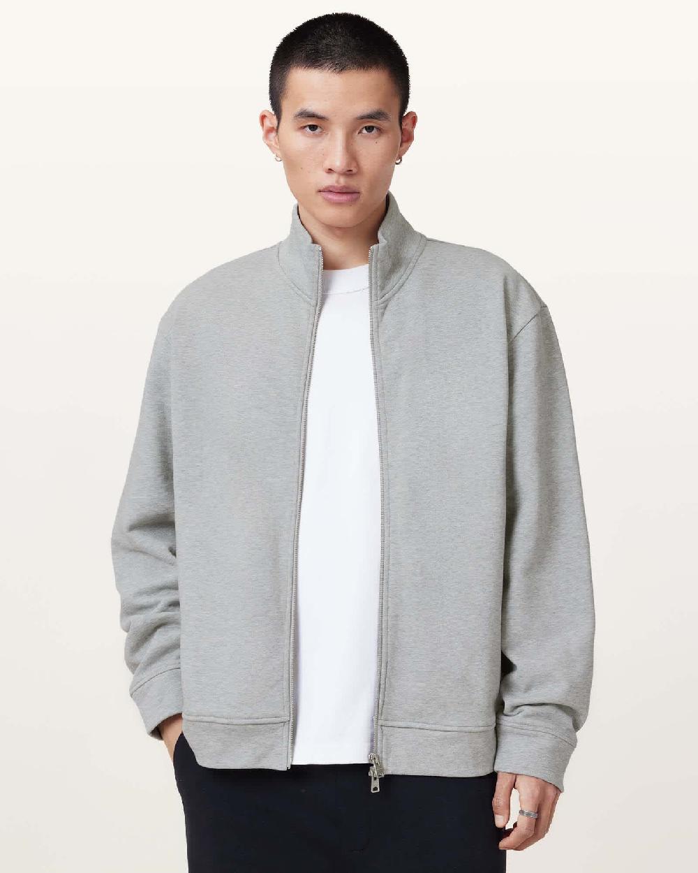 All Saints Carson Track Jacket Grey Marl
