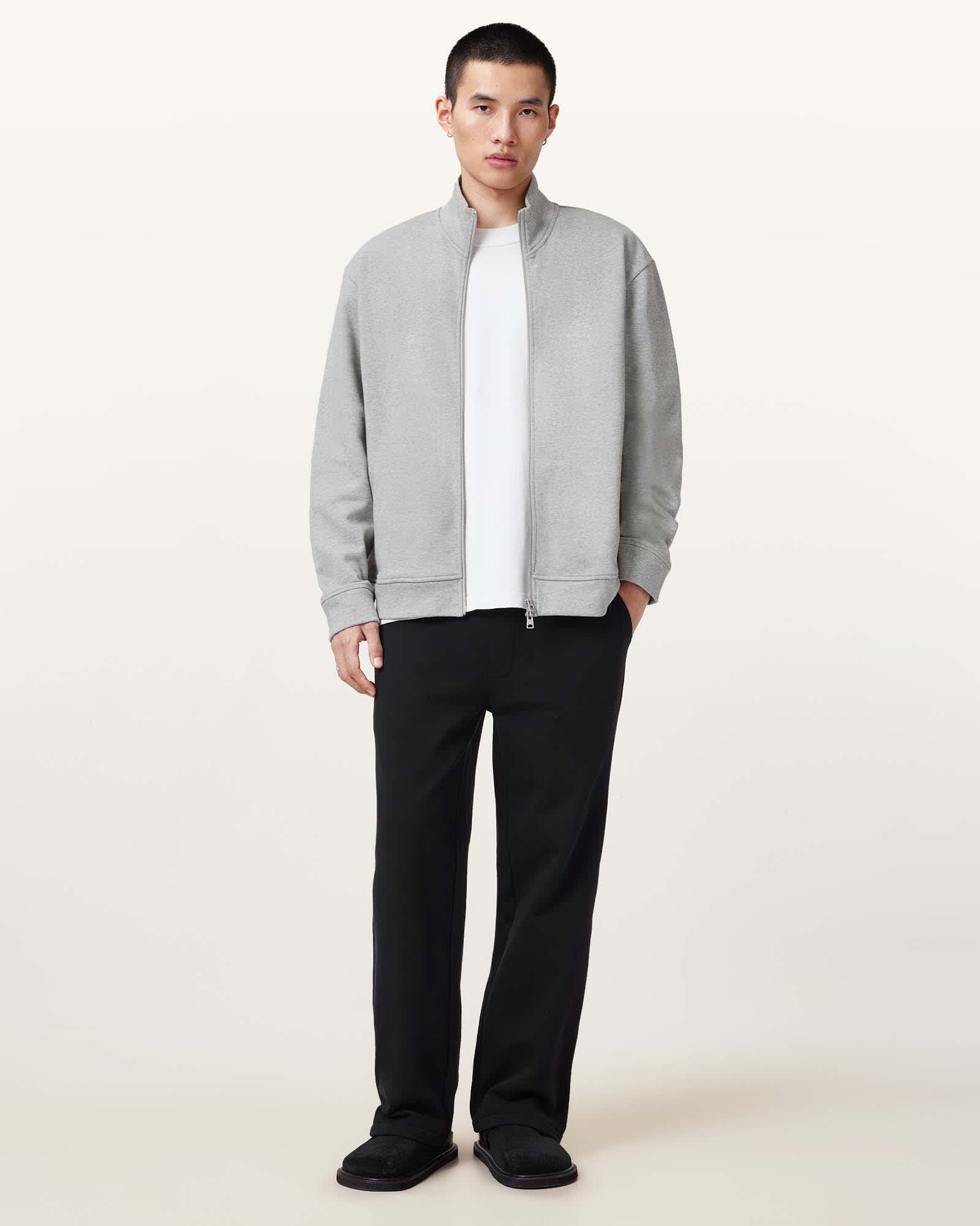 All Saints Carson Track Jacket Grey Marl