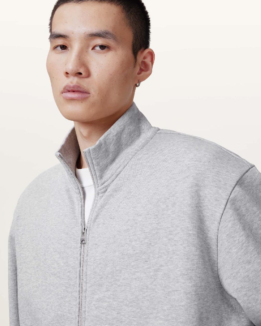 All Saints Carson Track Jacket Grey Marl