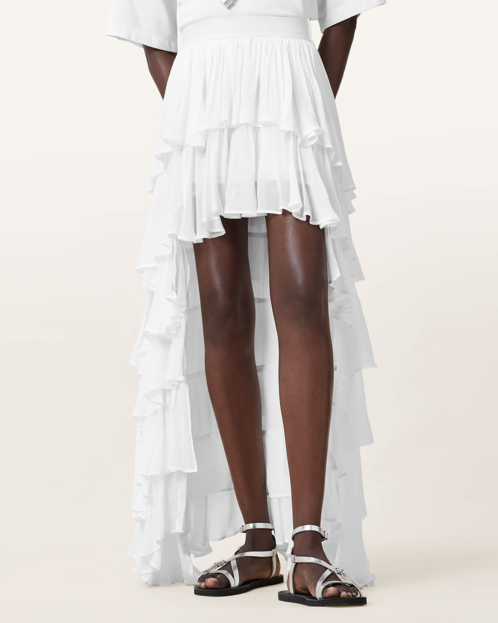 All Saints Cavarly Maxi Skirt Snow White