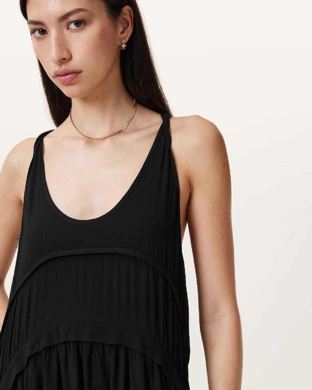 All Saints Cavarly Ruffled Mini Dress Black